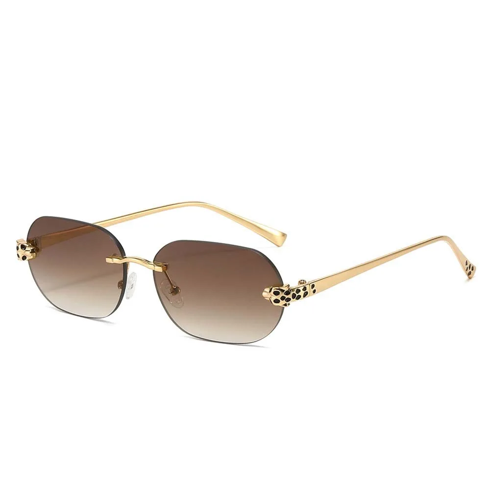 

Lightweight Rimless Oval Sunnies Alloy Costume Accessory Women Anti-UV Eyewear PC Decorative Anti Blue Light Glasses Daily