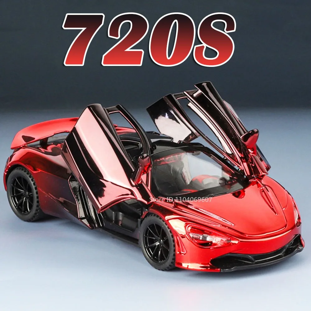1:32 720S 765LT Modell Spielzeug Supercars Legierung Diecast Sammlung Sportwagen Türen Geöffnet Zurückziehen Sound Licht für Kinder Geschenke