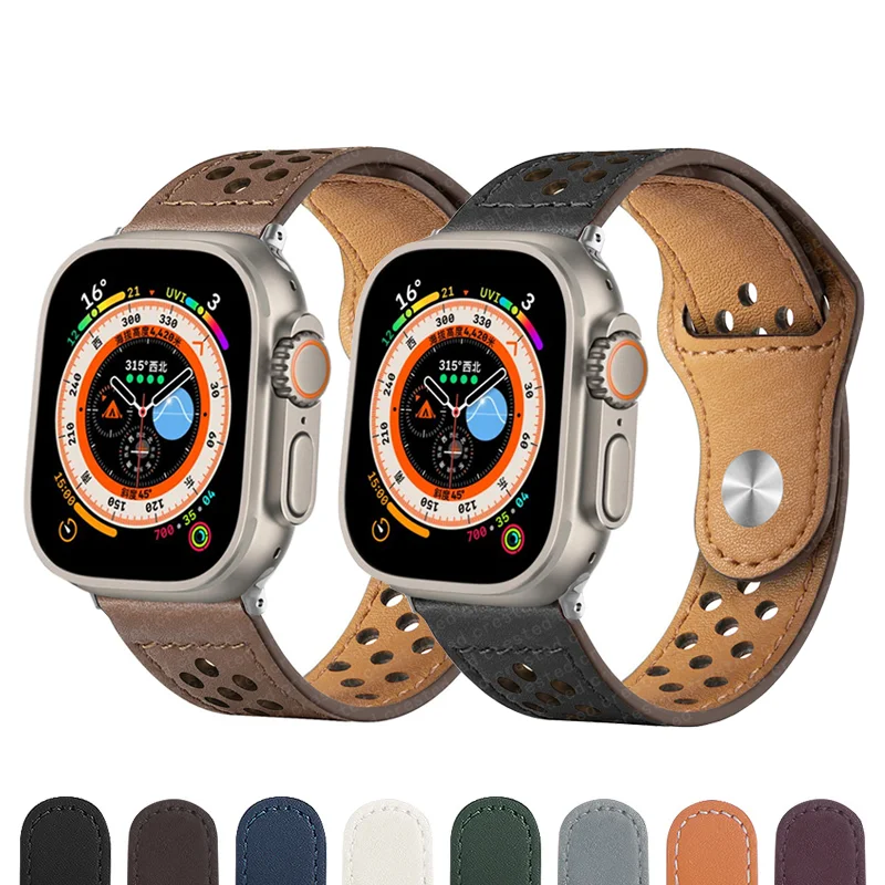Band For Apple watch strap 44mm 40mm 45mm 41mm 42mm 38mm 45 mm accessories bracelet leather correa iWatch series 8 3 4 5 6 se 7