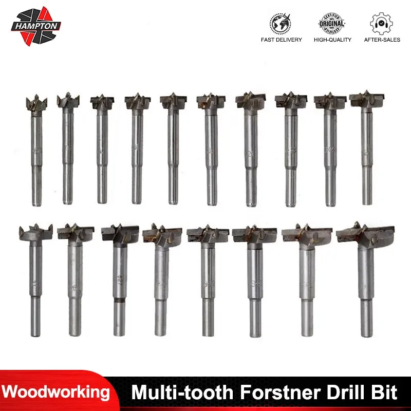 16/18pcs Woodworking Multi-tooth Forstner Drill Bits High Carbon Steel Boring Drill Bits Self Centering Hole Saw Cutter Tools