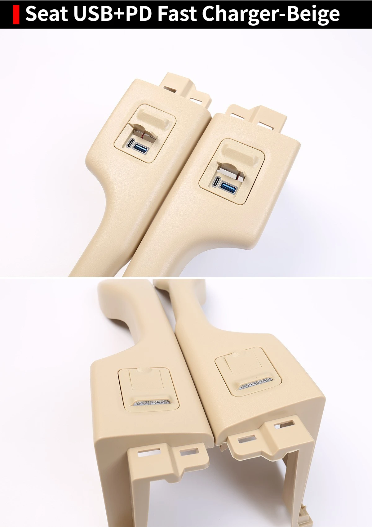 Car Rear Seat Charger Ambient Light USB+PD Armrest Box Charging Port Fast Charger for Toyota Alphard Vellfire 30 Series 15-22 view 6