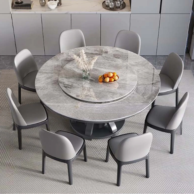 

Aesthetic Round Dining Table Set Modern Designer Luxury Dining Table Living Room Nordic Luxury Tavoli Da Pranzo Trendy Furniture