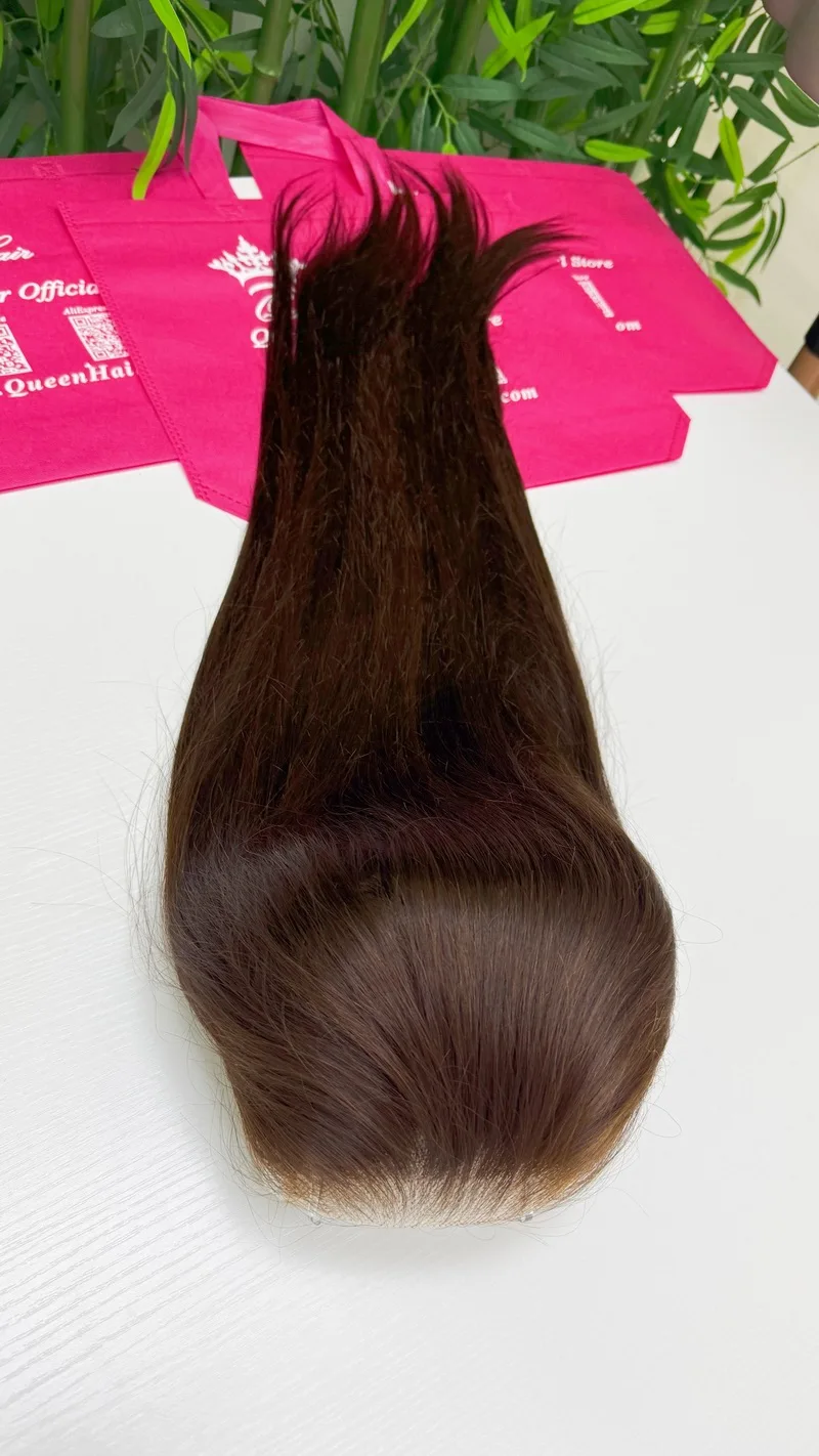 Queen Hair #2 Dark Brown Color Wig Real HD Lace Raw Human Hair 13x4 13x6 FULL Frontal 4x4 5x5 6x6 7x7 Closure Wig Straight