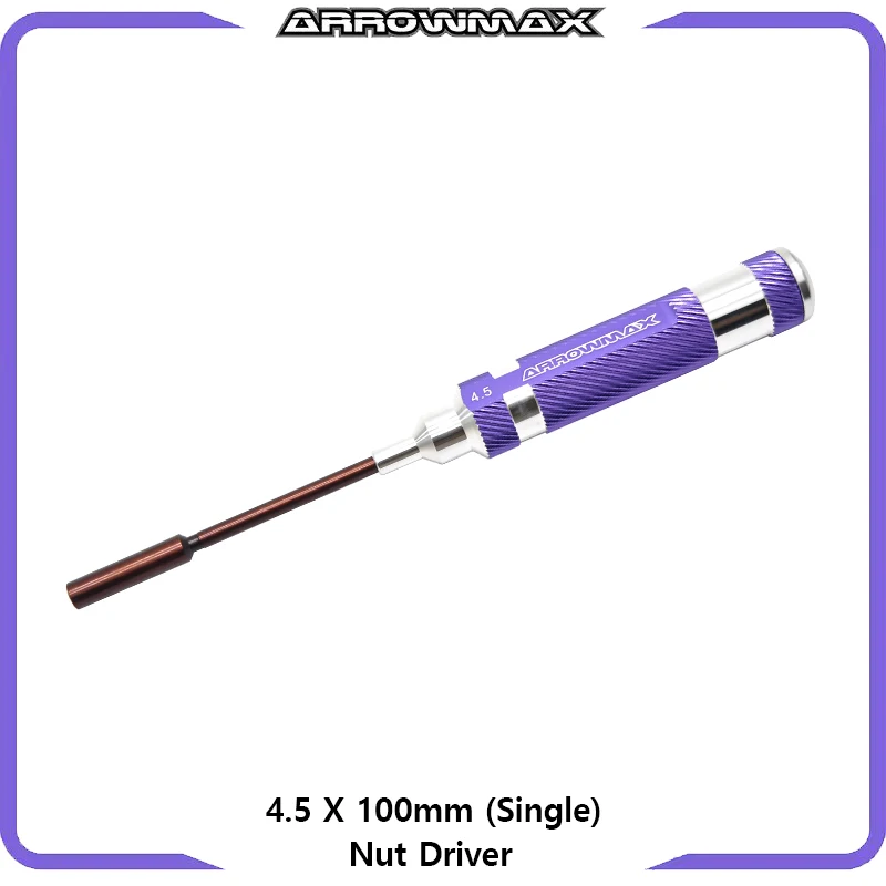 Imagem -02 - Arrowmax Porca Driver Chave de Fenda Conjunto 4.5 5.5 7.0x100 mm Roxo Ferramentas Manuais para rc Tool