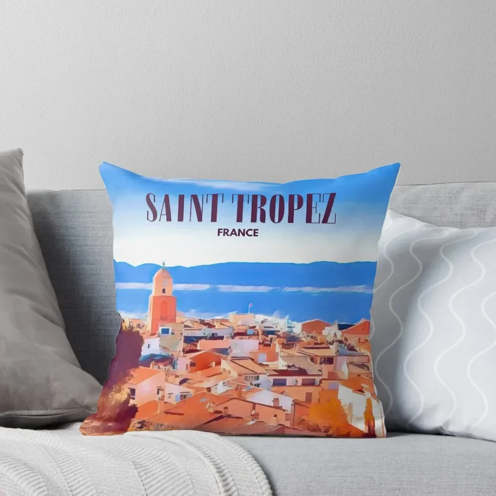 

Saint Tropez Streets Throw Pillow Christmas Pillow bed pillows Christmas Throw Pillows Covers pillow cover christmas