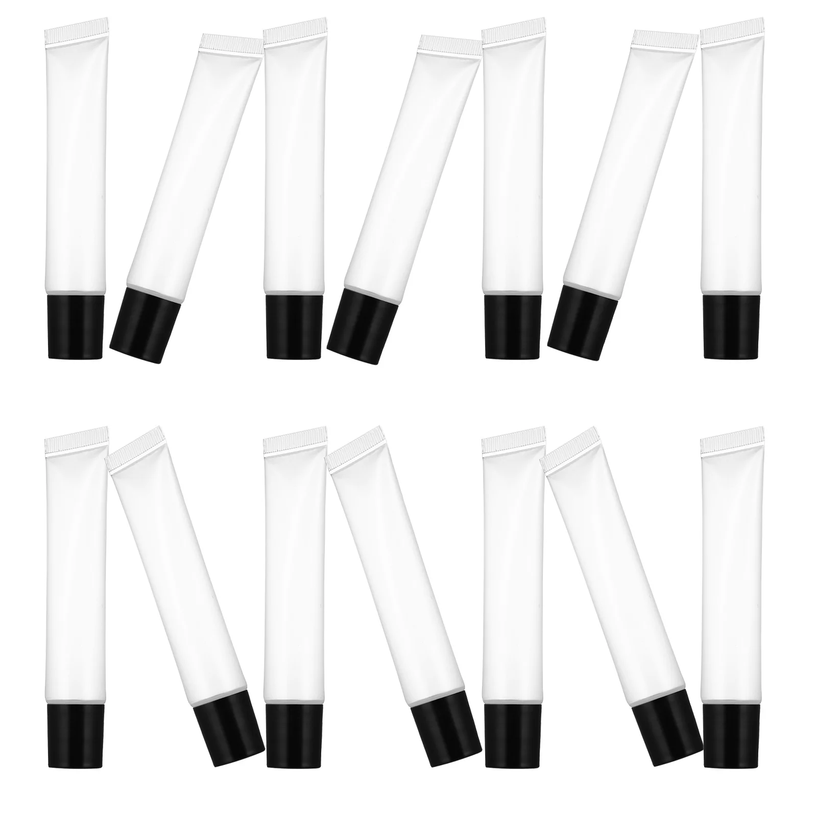 Ipetboom 50pcs Empty Plastic Squeeze Tubes for Lip Gloss Lipstick Containers Balms Packaging