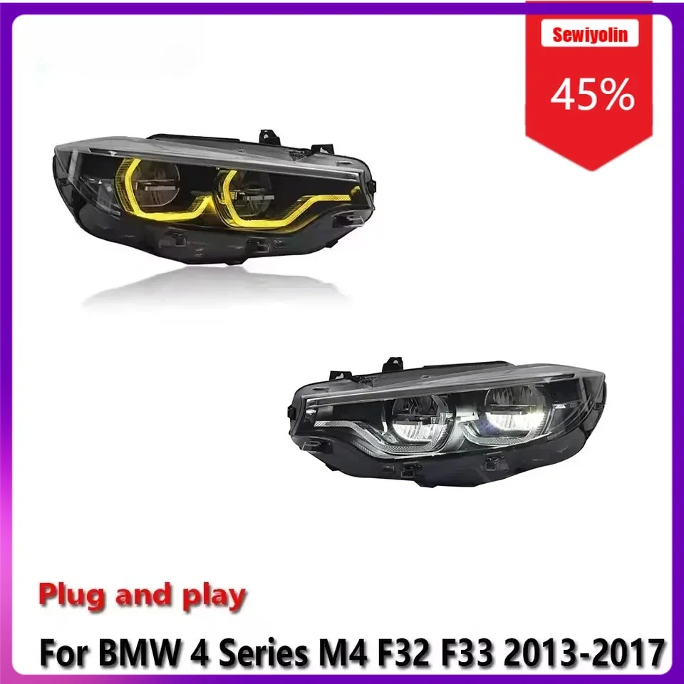

Sewiyolin Car LED Headlight Light Assemblies For BMW 4 Series M4 F32 F33 2013-2017 Auto Fog DRL Brake Turn Signal Lamp Plug and