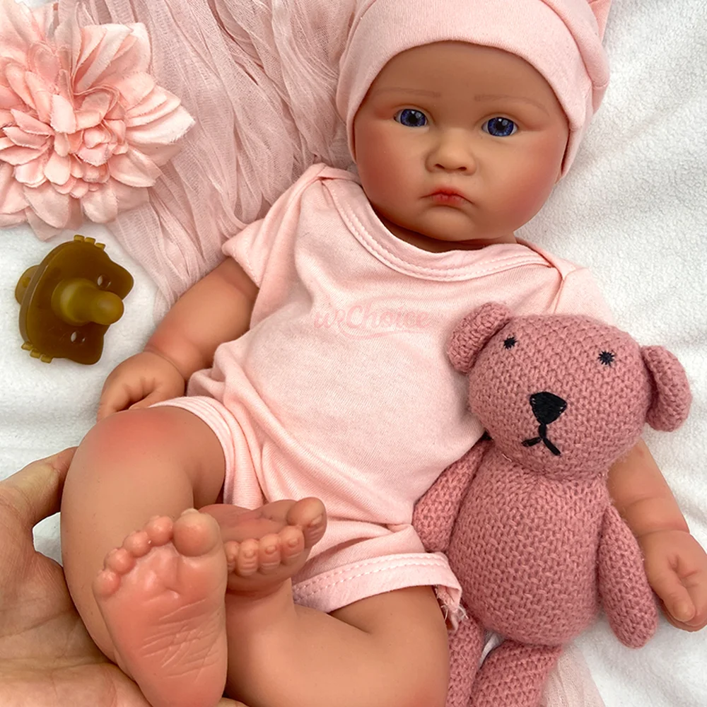 Nova Boneca Reborn de Silicone 100% Completo, 18 Polegadas, Recém-Nascida Ponderada, Não Pintada/Pintada, Bebê Reborn Menina, Muñeca De Renacimiento De Silicona
