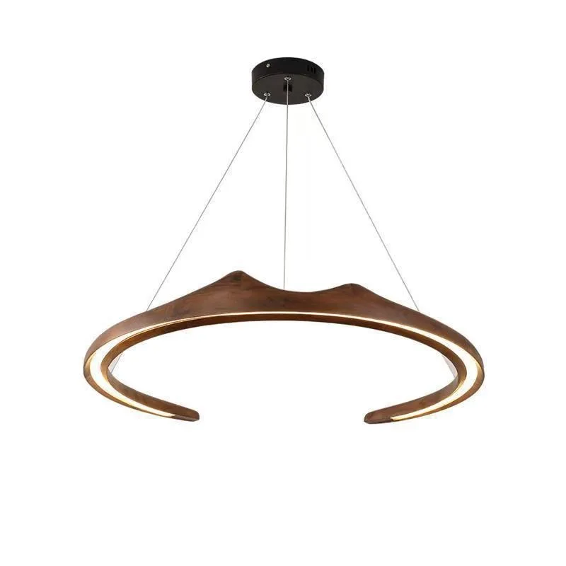 Dining room chandelier, wabi-sabi wind medieval solid wood Japanese living room chandelier