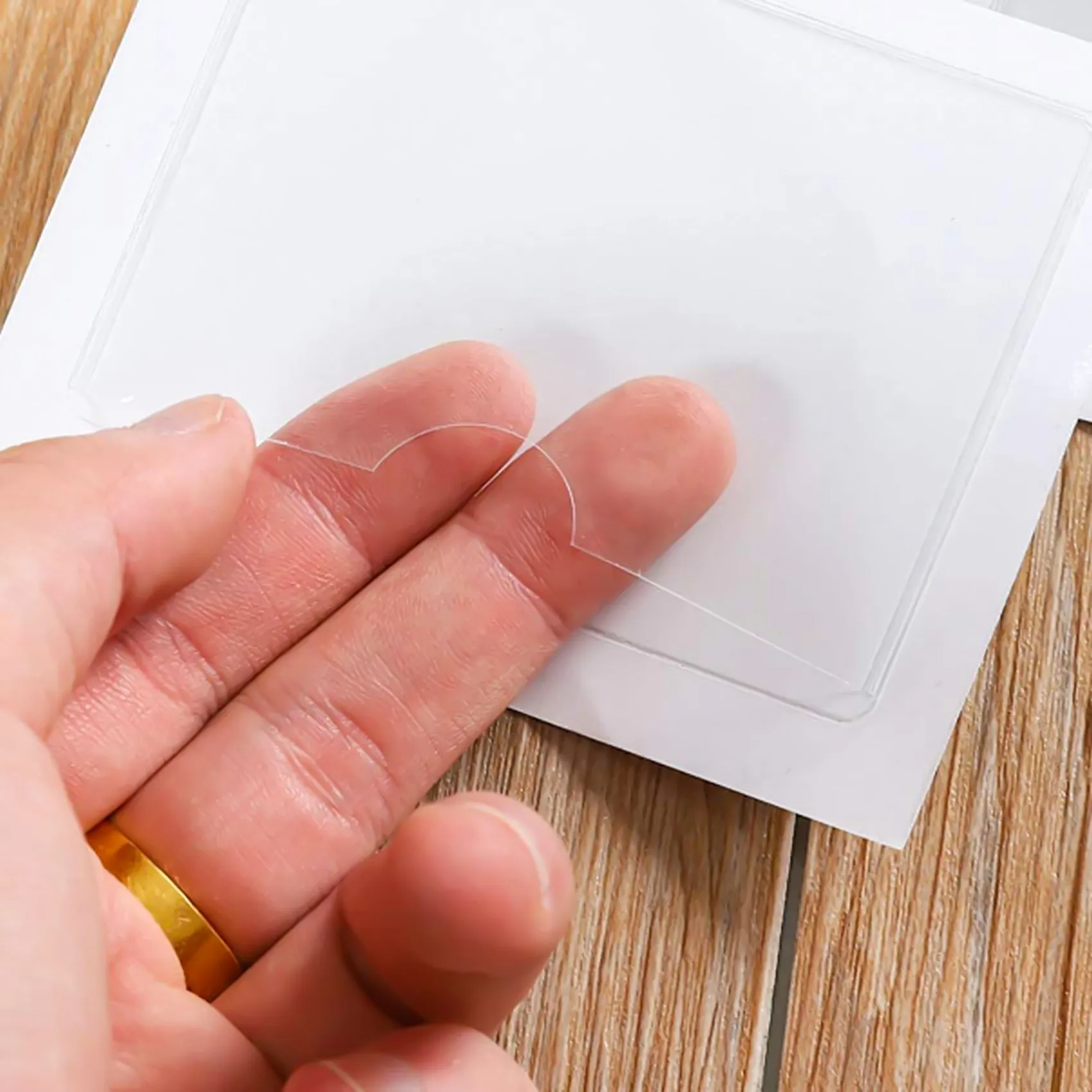 

ABFM-60Pcs Self-Adhesive Label Holder Card Pockets Label Holder Clear Library Card Holders With Top Open For Index Cards