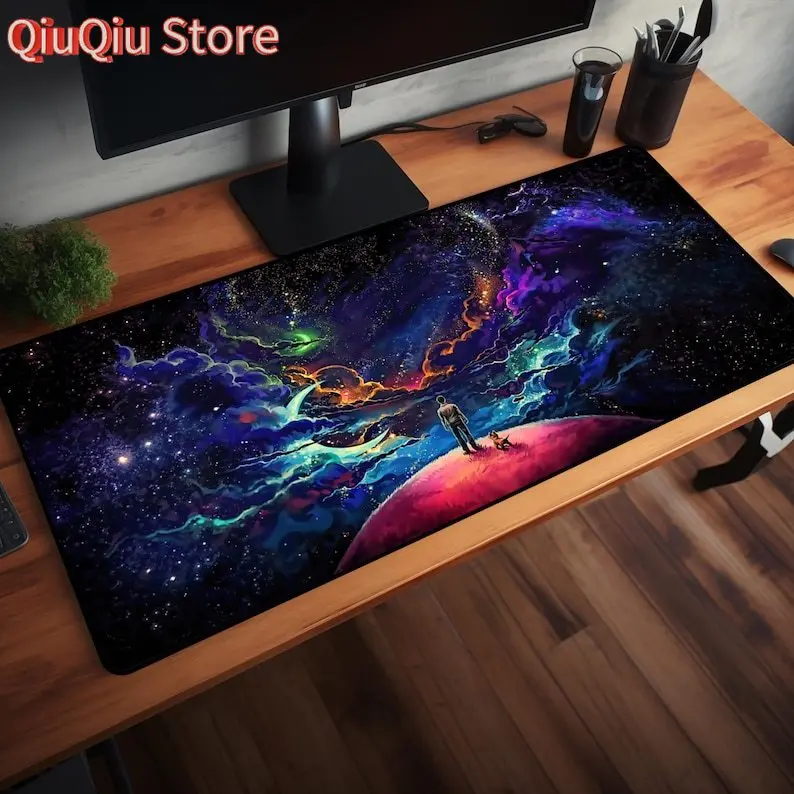 

Cosmic Star Mousepad: Blue & Purple Galaxy Desk Mat