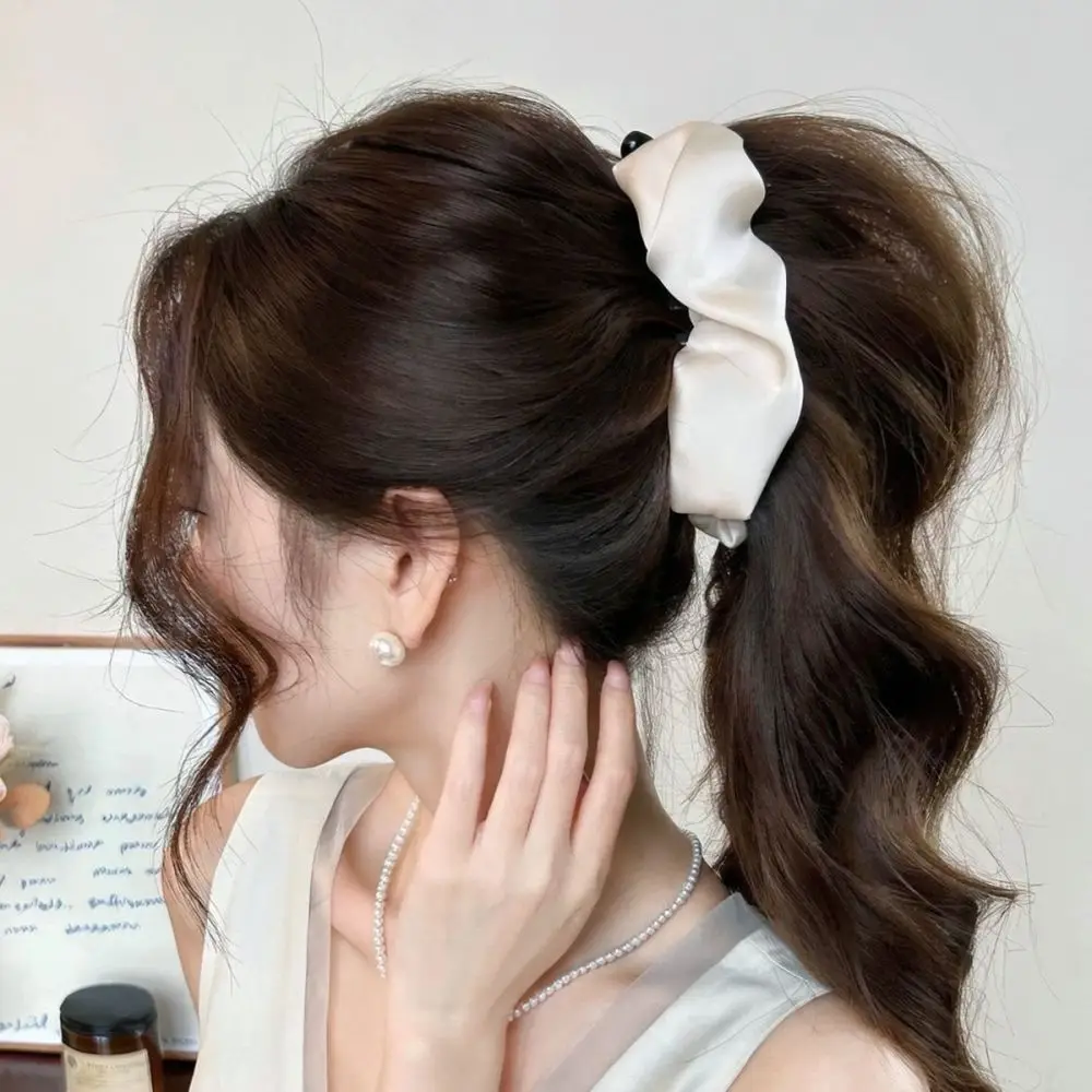 Minimalist Satin Banana Clip Cloud Design Ponytail Grab Clip Vintage French Style Hair Pins Accessories For Women