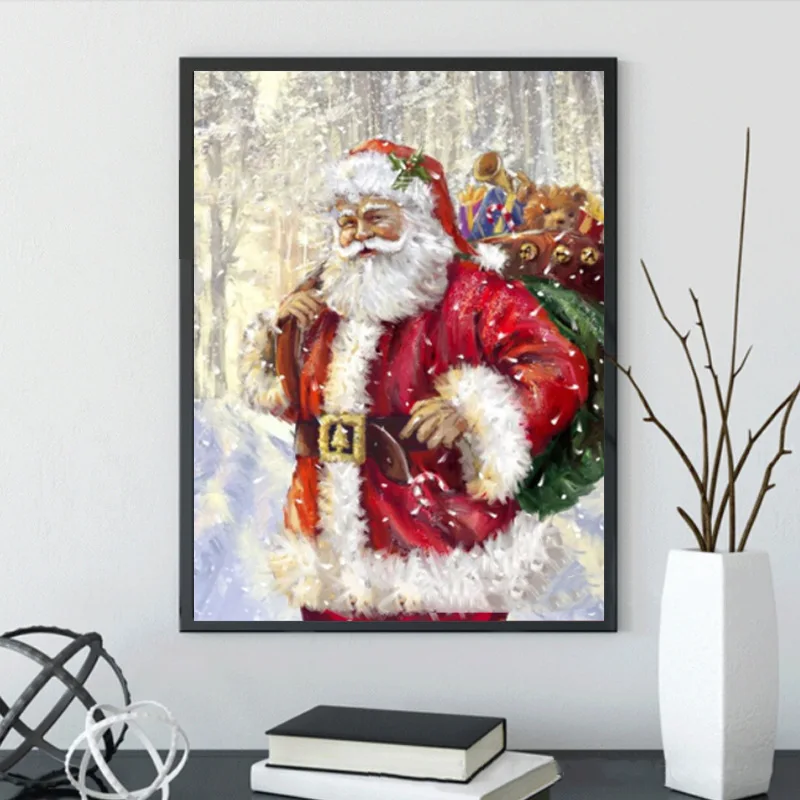 5D Santa Claus Diamond Painting Full Square Embroidery Cross Stitch Diamond Mosaic Rhinestone Christmas Decorations For Home Art