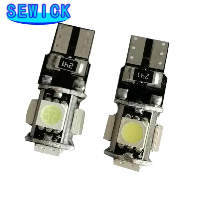 

White 500pcs LED Canbus T10 W5W 194 168 5050 Car Light Bulb 5 SMD Chips Wedge Bulbs Car Interior Reading Signal Lamp