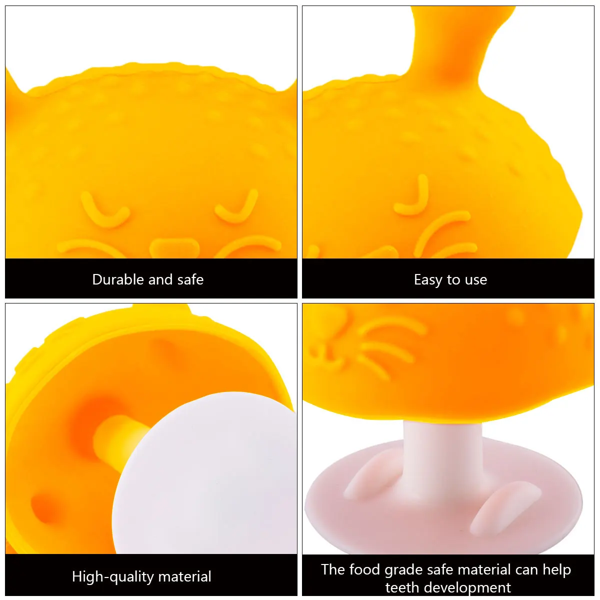 

2 Pcs Baby Silicone Gum Teething Toy Adorable Teether Pain Relief Self-Soothing