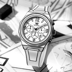Comic Style Design OLEVS Men's Watches Fashion Original Quartz Watch for Man Waterproof Luminous Date Luxury Wristwatch