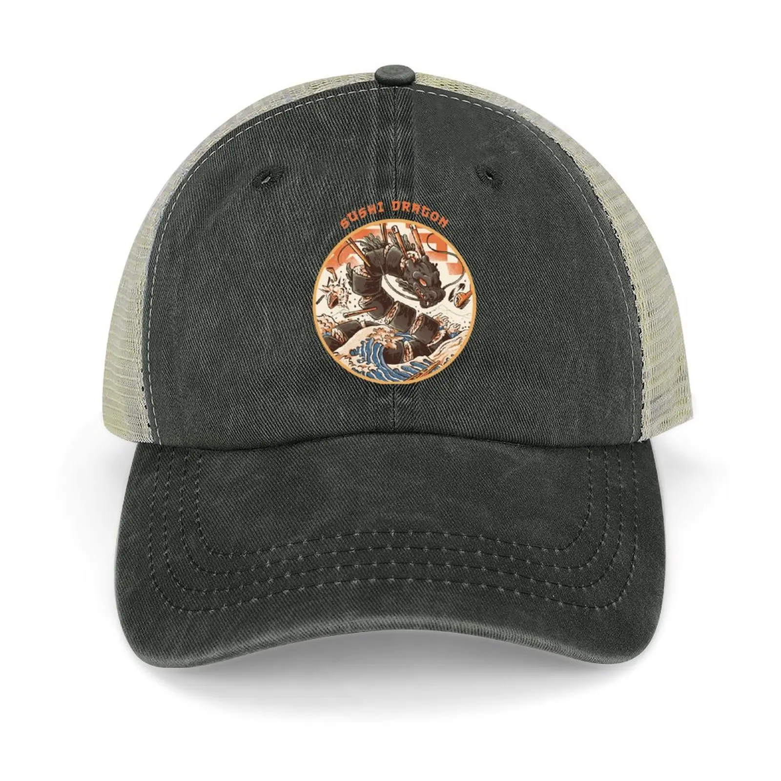 

The Black Sushi Dragon Baseball Cap Streetwear Hat Baseball Cap Luxury Brand Women Men's