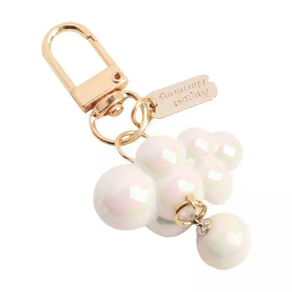 Sophisticated Pearl Keychain Decorative Resin Pendant Keyring Bag Charm for Women Purse Backpack Gift