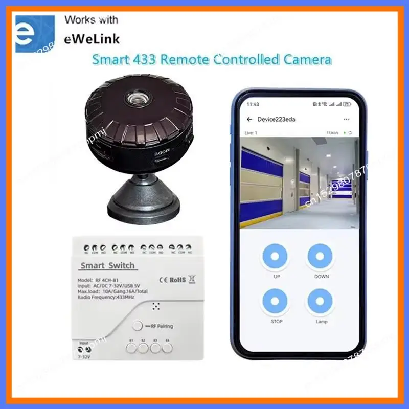 BAAE 4 Channel Switch Remote Garage Door Controller RF 4CH Inching/Self-Locking Controller