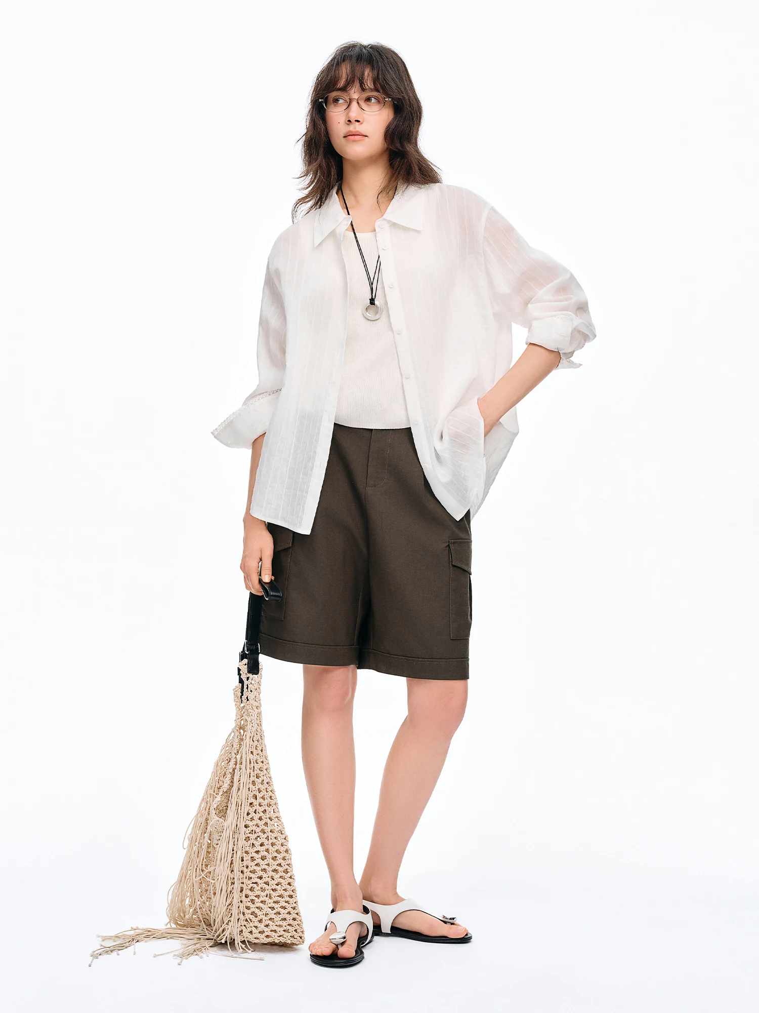 DUSHU 2026 Summer Women‘s Lace Trim Sun Protection Shirt Lightweight Long Sleeve Blouse Versatile Office Casual Style Soft Top