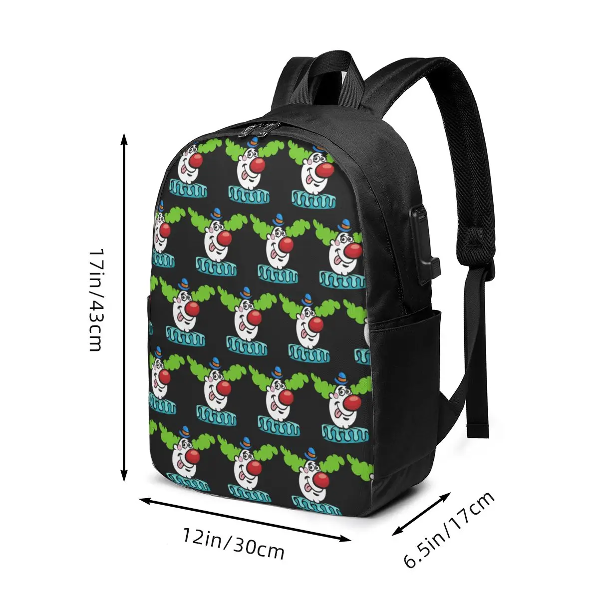 Circus Buffoon Graffiti Backpack Travel Notebook Bag Computer College Student School Bag Laptop Shoulder Bags for Men Women