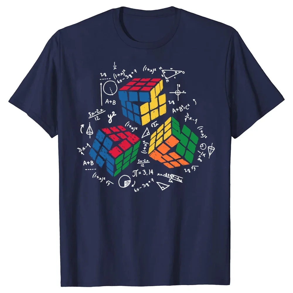 Cool Math Rubik Rubix Rubics Player Cube Math Lovers T Shirts Graphic Streetwear Short Sleeve Birthday Gifts Summer T-shirt