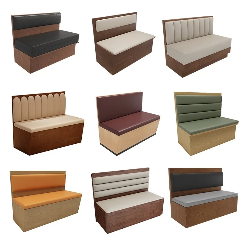 Customized Modern Commercial Restaurant & Coffee Shop Dining Wooden Booth Sofa Seating Set