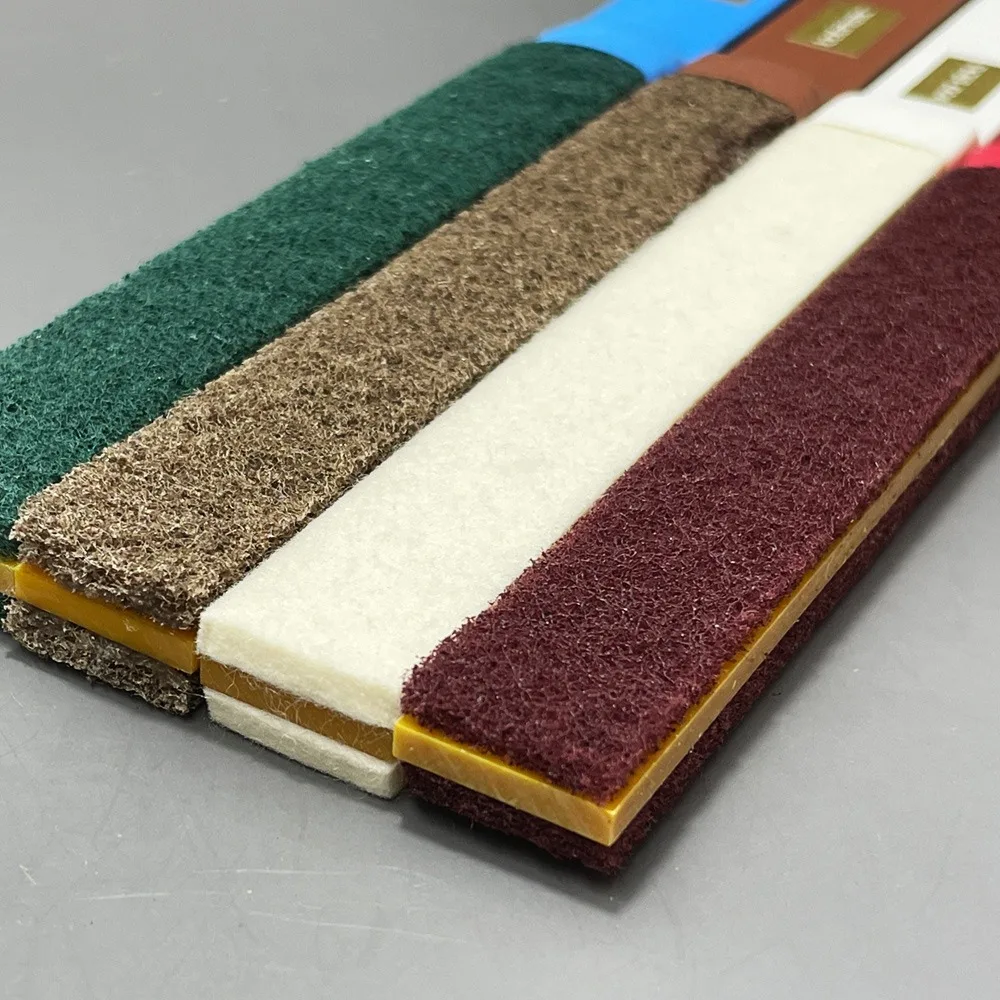 Japanese Dual-Sided Satin Finish Wool Felt Scouring Stick Coarse Medium Fine Color Coded Hand Polishing Stick for Jewelry