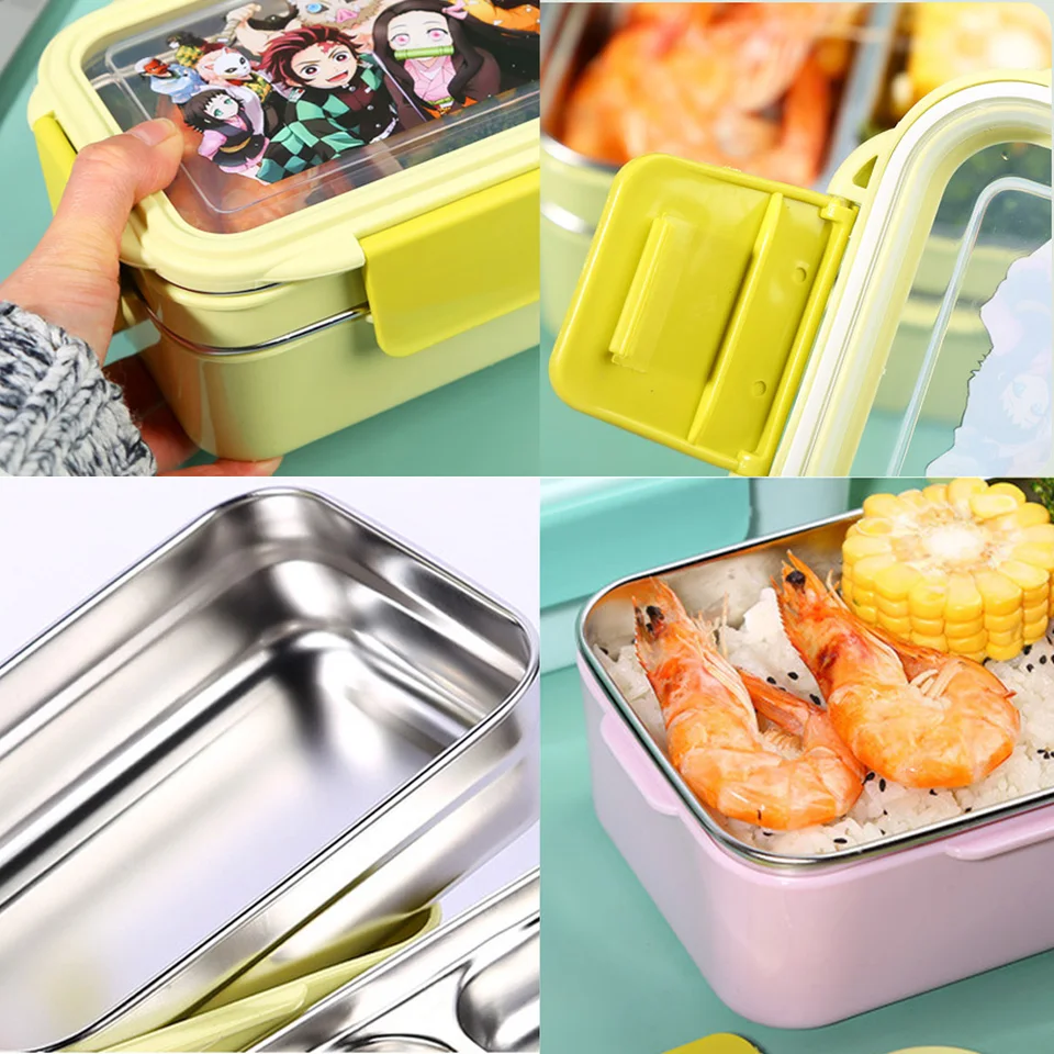 Demon Slayer Tanjirou Thermal Lunch Box for Kids Anime Stainless