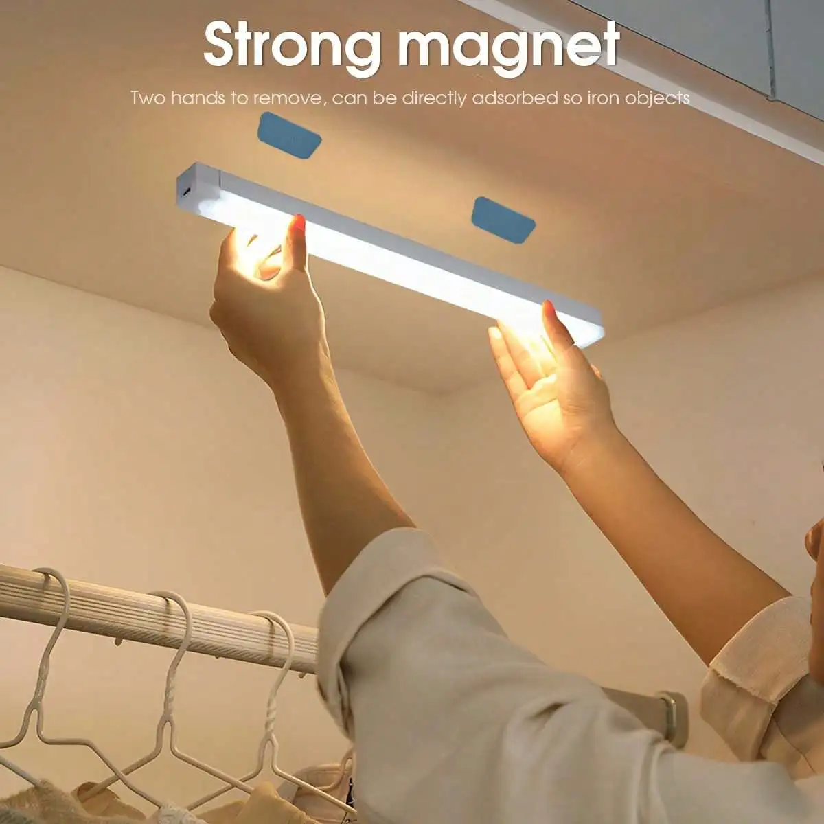 Wireless LED Night Light Rechargeable Magnetic Sensor Light Closet Kitchen Bedroom Stair Sensor Light Home Decor Wall Lamp