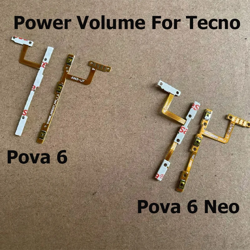 For Tecno Pova 6 Neo On Off Power Volume Buttons Flex Cable Volume Button Key Flex Cable Replacement