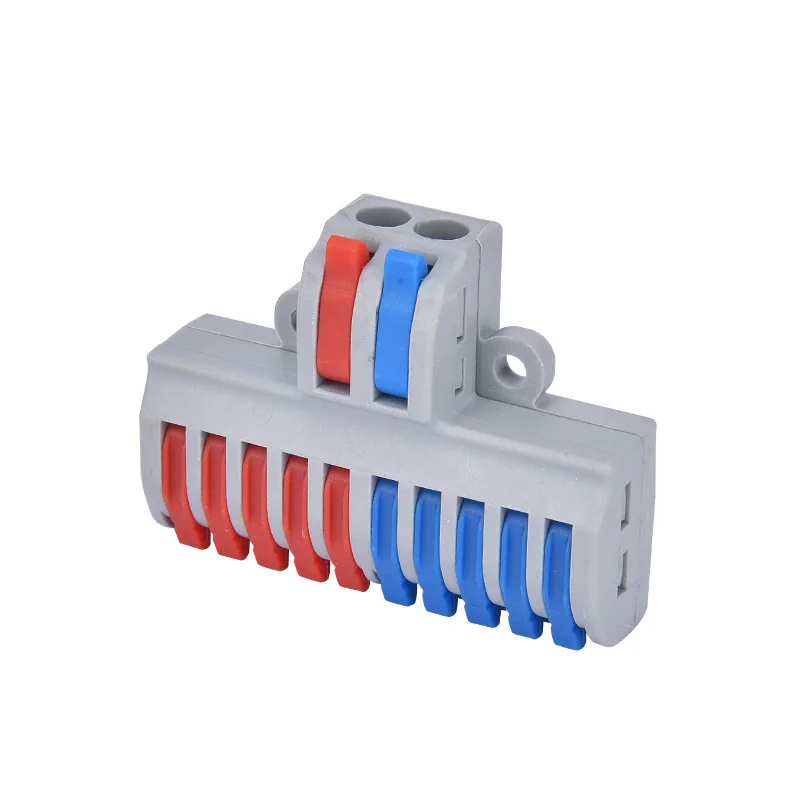 

‌ Сильноточная клеммная колодка для быстрого подключения, разветвитель 2-в-10-выход для светодиодных трубок и проводки, сверхмощный электрический разъем