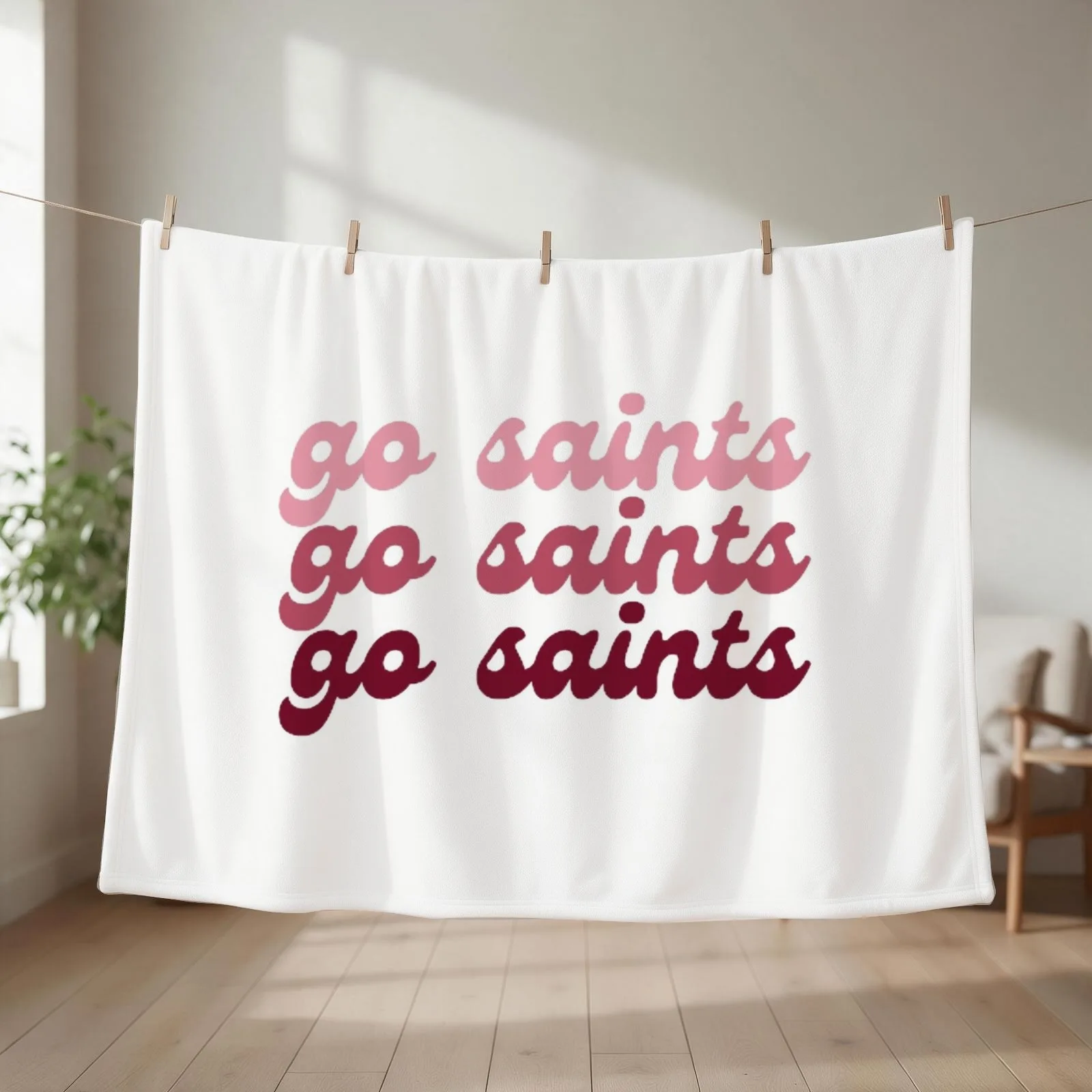 Go Saints Gradient - Aquinas College Throw Blanket couch cozy soft plush fuzzy picnic outdoor blanket