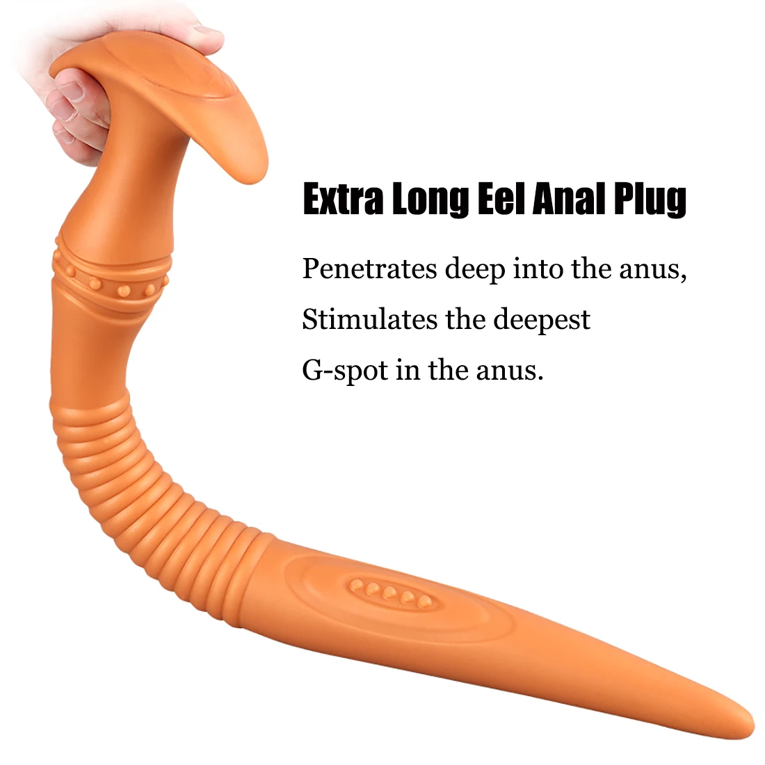 Liquid Silicone Extra Long Anal Plug Dildos Stimulate Anus and Vagina Eel Anal Dilator Penis Soft Butt Plug Masturbator Sex Toys