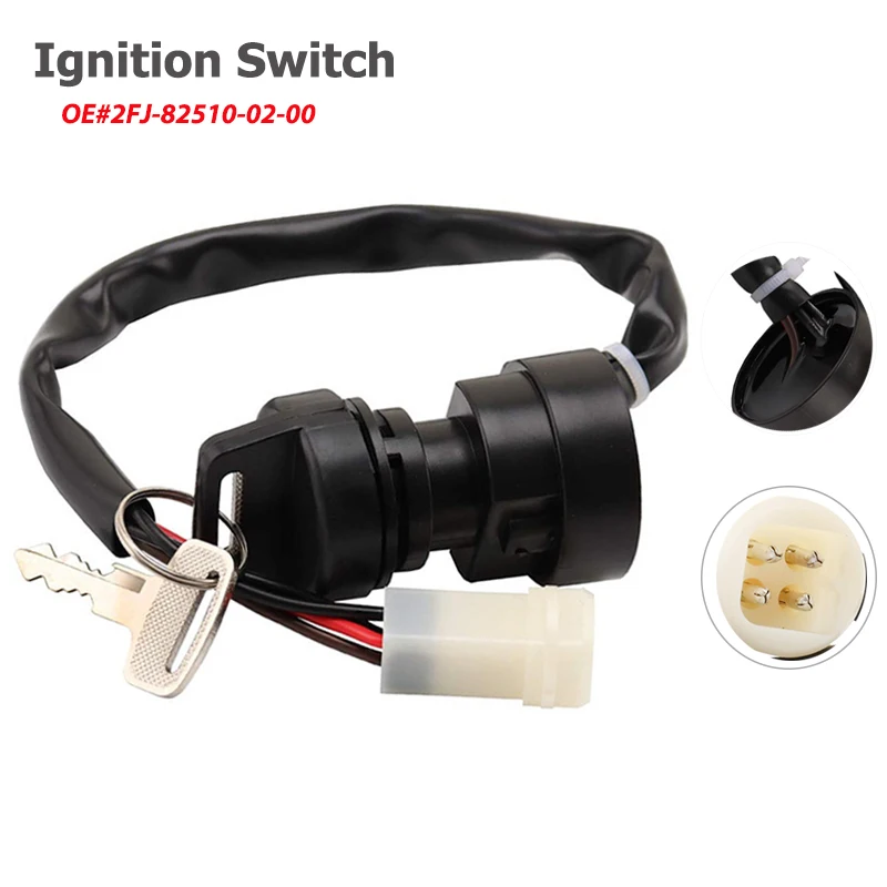 

Ignition Switch With Key YFA125 For Yamaha Champ 100 YFM100 YFM 1989 1990 1991 1992 1993 1994 Breeze 125 OEM# 2FJ-82510-02-00