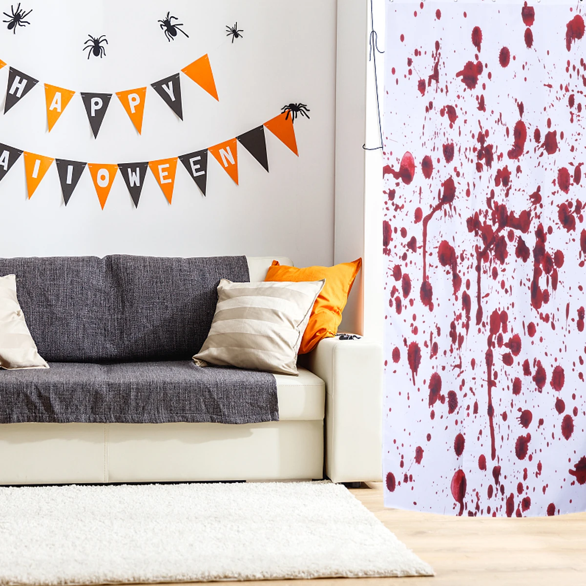 

Waterproof Shower Curtain Halloween Bathing Bathroom Curtains Printing Decorate