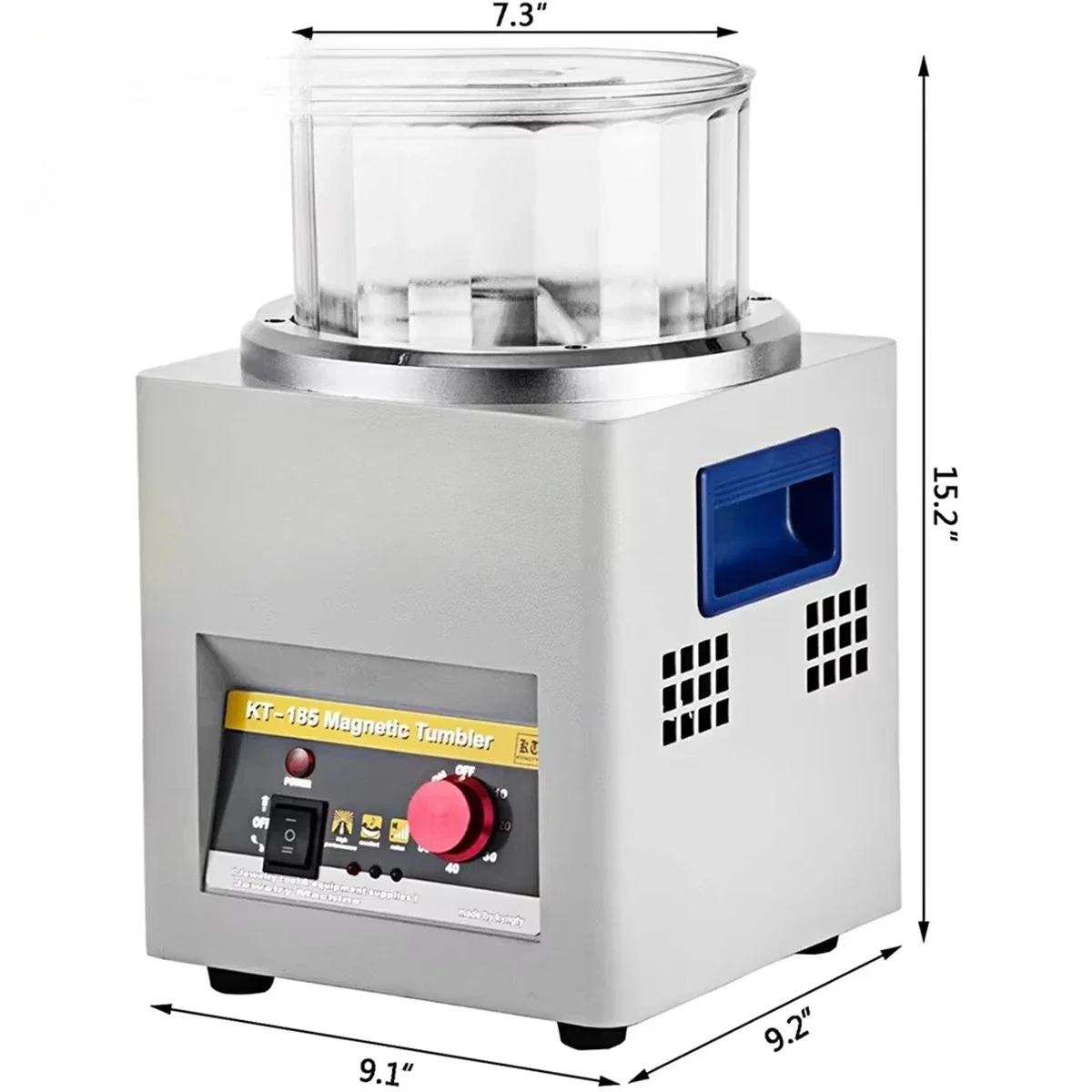 High Quality KT-185 Magnetic Tumbler Fine Metal Grinding and Polishing Machine for Jewelry for Shining Your Treasures