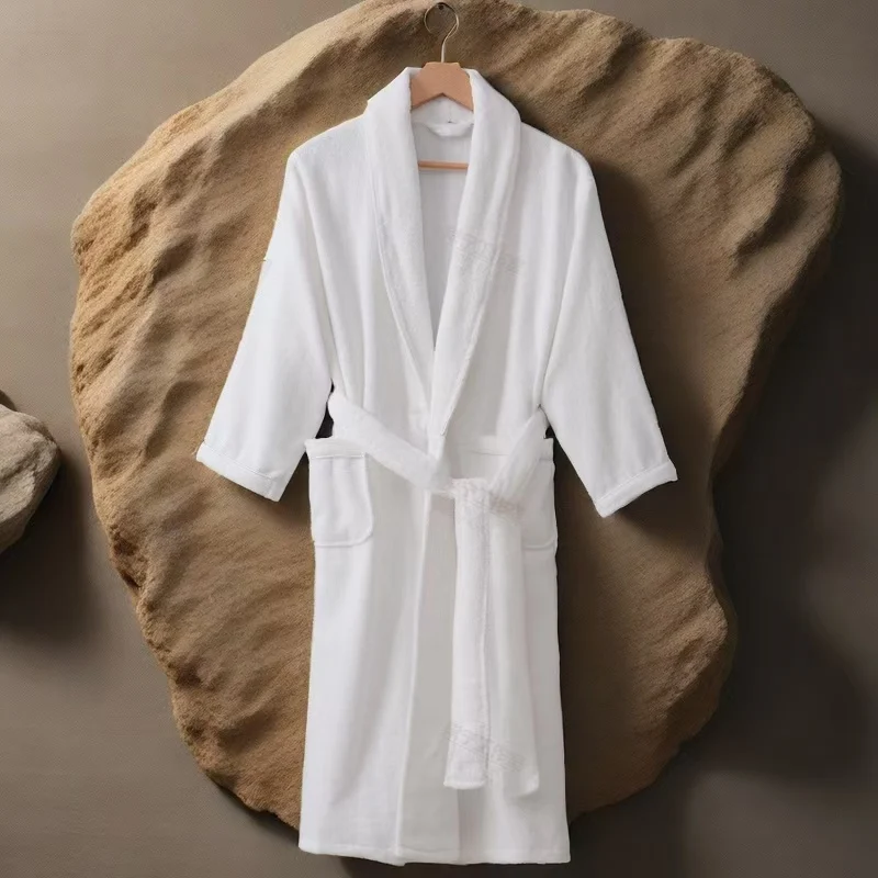 100% Cotton Bathrobe for Men Long Thick Absorbent Terry Bath Robe Kimono Men Towel Bathrobe Plus Sleepwear Women Dressing Gown