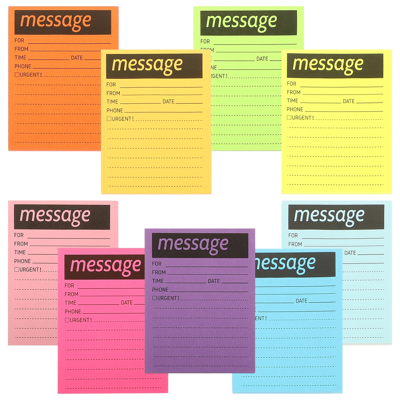 9pcs Multi-Function Portable Memo Pads Colorful Stickers Long Lasting Adhesive Compact Message Pads For Office