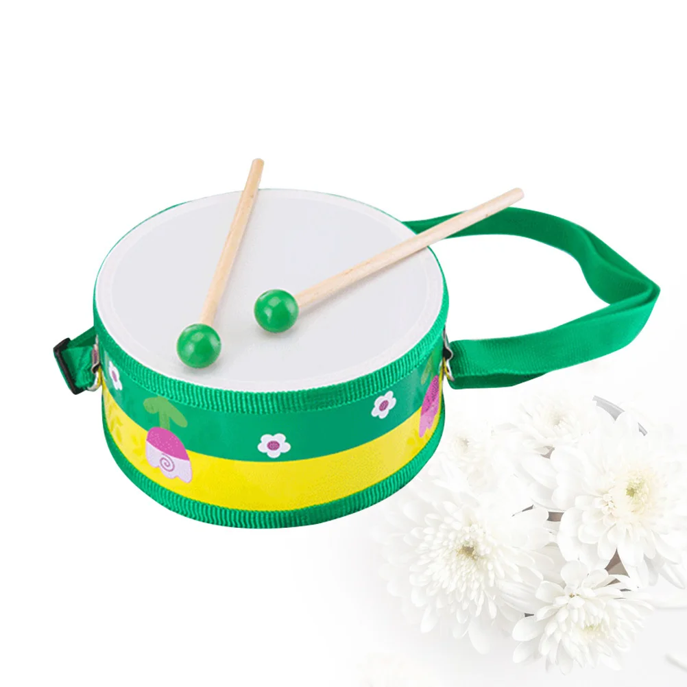 طبلة يدوية خشبية على الوجهين بنمط كرتوني آلة موسيقية تعليمية للأطفال تطوير التنسيق بين اليد والعين