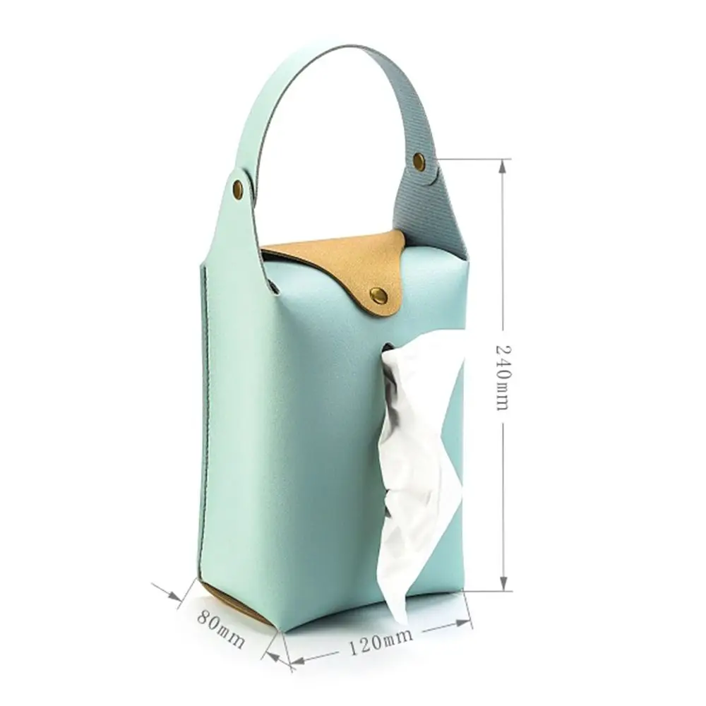 Hanging Tissue Holder Case Box PU Leather Home Car Towel Napkin Papers Dispenser Holder Toilet Tissue Box Case Table Decoration