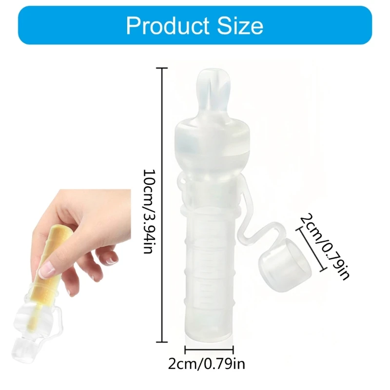 Tubo de recolección de calostro a prueba de fugas, Colector de leche materna de silicona sin BPA, jeringa de alimentación de bebé reutilizable, estuche de almacenamiento, 5mL