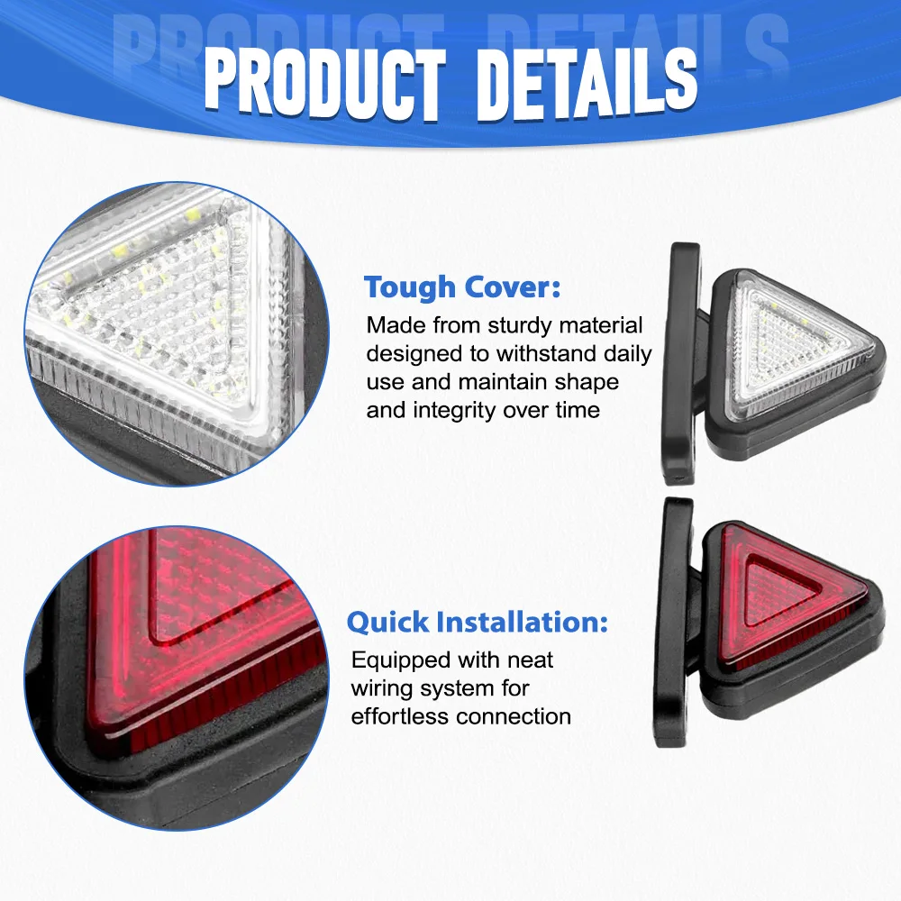 

2pcs Universal Truck Side Marker Light 12V-24V Clearance Lights Outline Lamp Indicator Tail Light For trucks Trailer Van Caravan