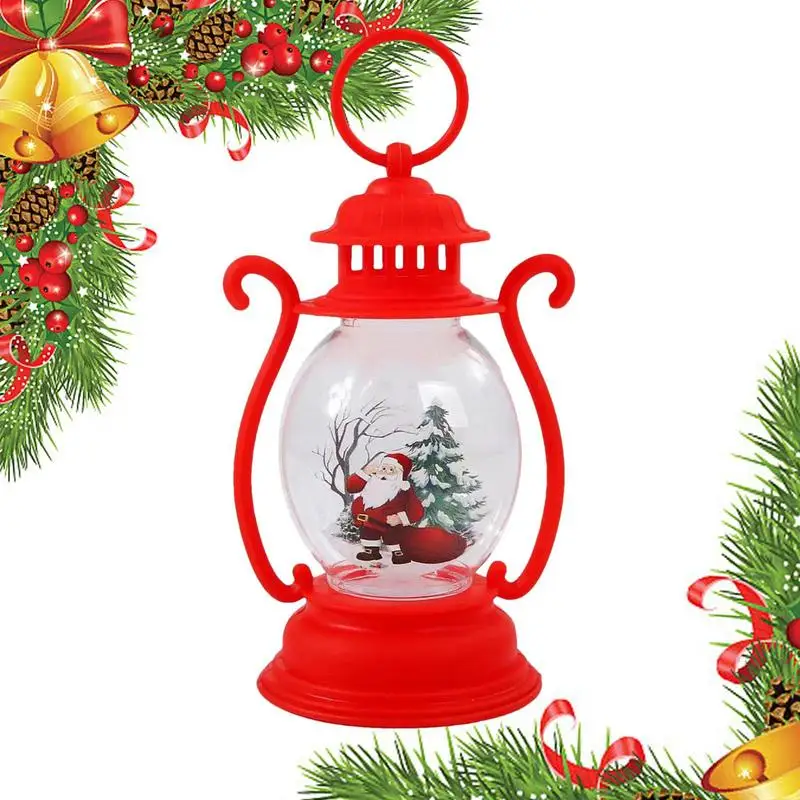 2024 New Christmas Snow Globes Lantern With Santa Claus Scene Lighted Creative Christmas Lamp Pendant for Party Decoration