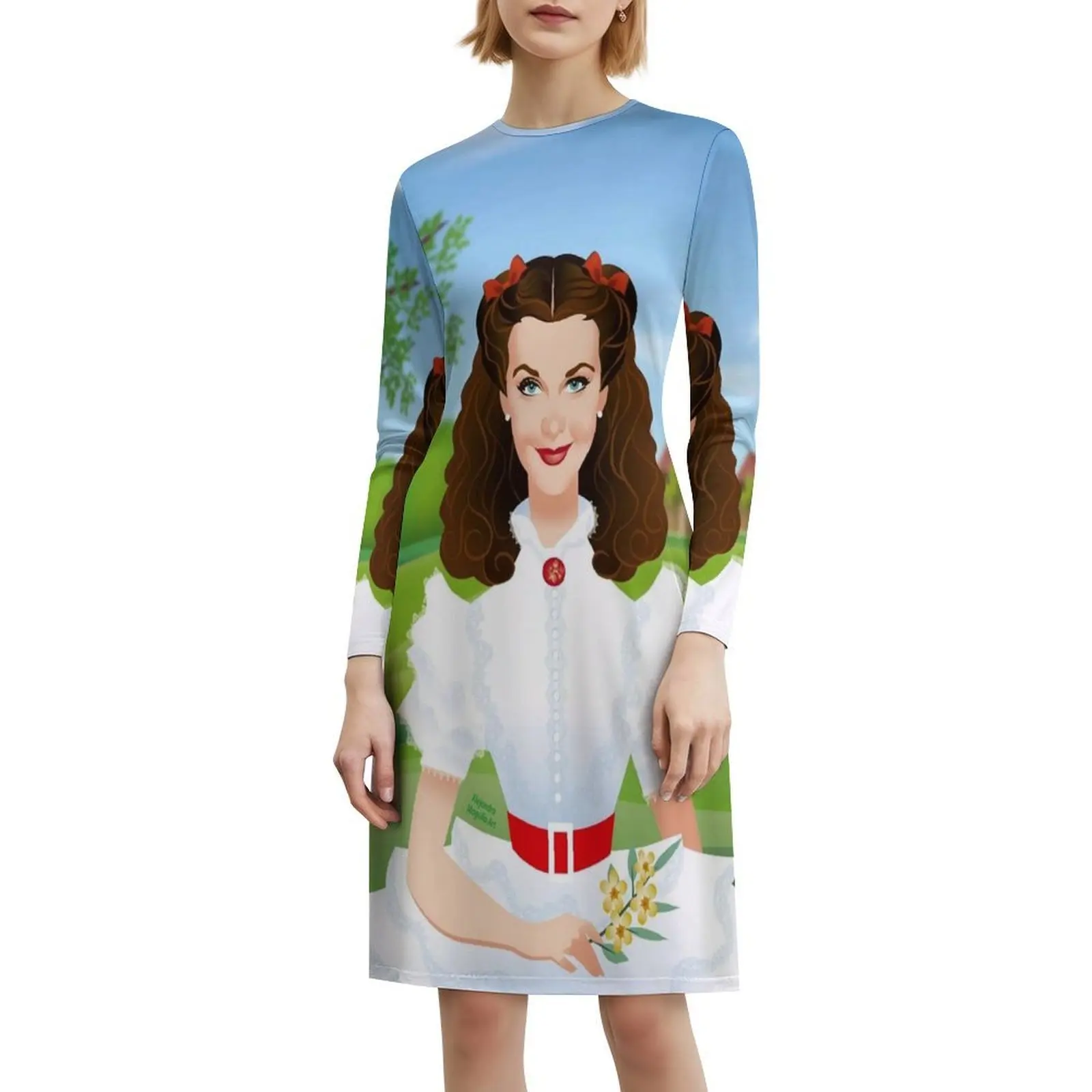 فستان أبيض على الطراز الكوري فستان كاجوال للنساء فساتين مكتب يومية بسيطة للسيدات أليخاندرو موغولو ملابس نسائية فنية #6