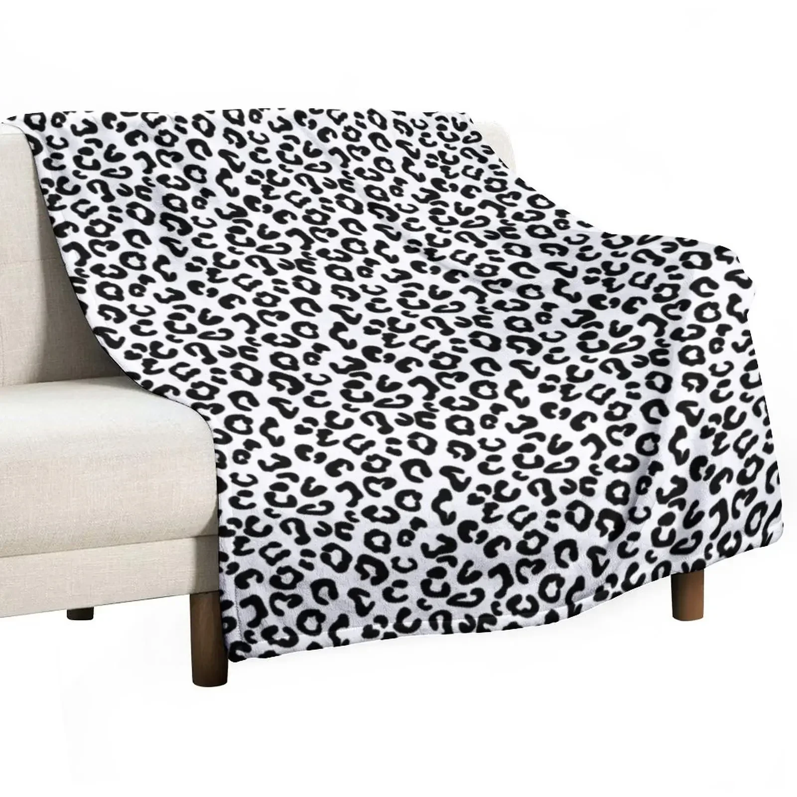 

Cheetah Animal Print in Black and White Throw Blanket warm winter Cute Flannels For Sofa Thin Blankets