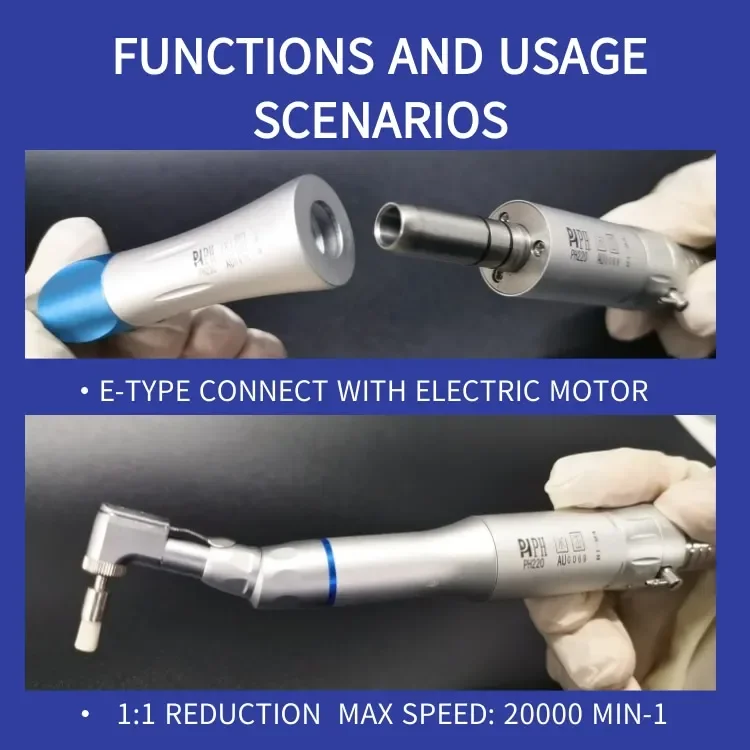 den tal low speed contra-angle handpieces 4 holes air motor High quality and fast delivery