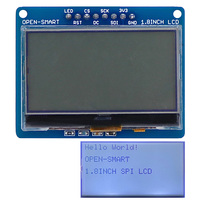 OPEN-SMART With Backlight LED 3.3V 1.8 Inch 128 * 64 Serial SPI Monochrome LCD Shield Breakout Board Module for Arduino