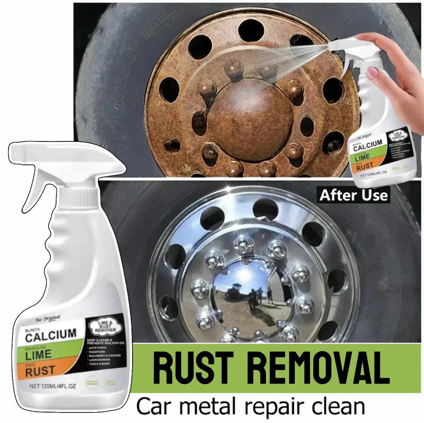 Car Rust Removal Spray Engine Rust Remover Auto Parts Maintenance Cleaner Fast Rust Removal and Anti-corrosion