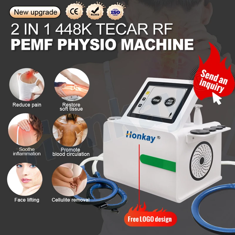 2 in 1 Pemf Tecar Therapy Machine Pemf Magnetic Physio Magneto Therapy Device 448K CET RET Tecar RF Pain Relief Loss Weight